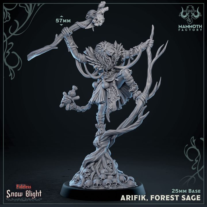 Baboon Druid Forest Sage | Medium | Mammoth Factory | D&D DnD Pathfinder Miniature