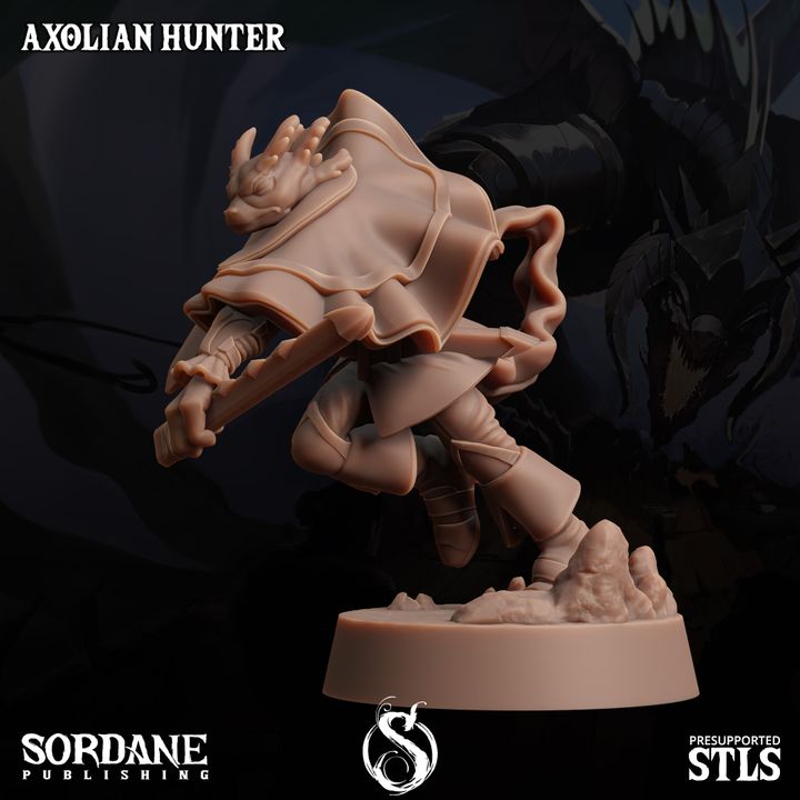 Axolian Reptilian Hunter Ranger Scout | Medium | Sordane Publishing | D&D DnD Pathfinder Miniature