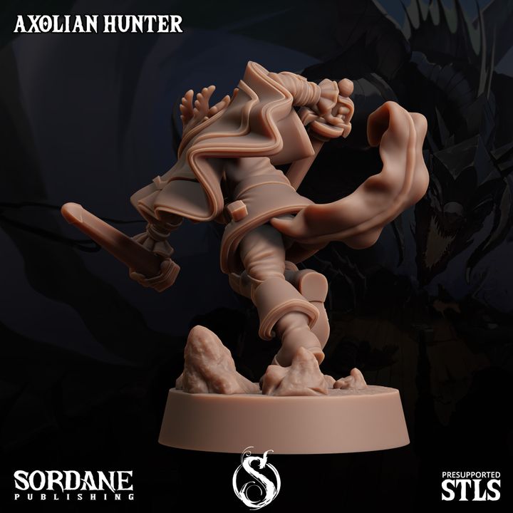 Axolian Reptilian Hunter Ranger Scout | Medium | Sordane Publishing | D&D DnD Pathfinder Miniature