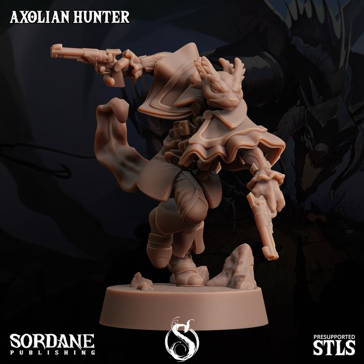 Axolian Reptilian Hunter Ranger Scout | Medium | Sordane Publishing | D&D DnD Pathfinder Miniature