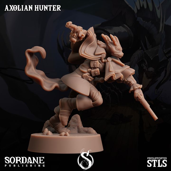 Axolian Reptilian Hunter Ranger Scout | Medium | Sordane Publishing | D&D DnD Pathfinder Miniature