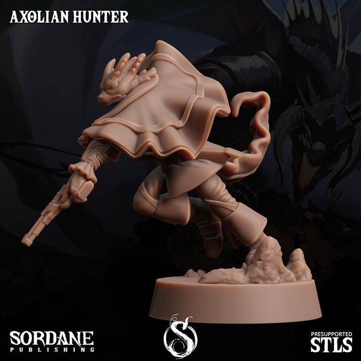 Axolian Reptilian Hunter Ranger Scout | Medium | Sordane Publishing | D&D DnD Pathfinder Miniature