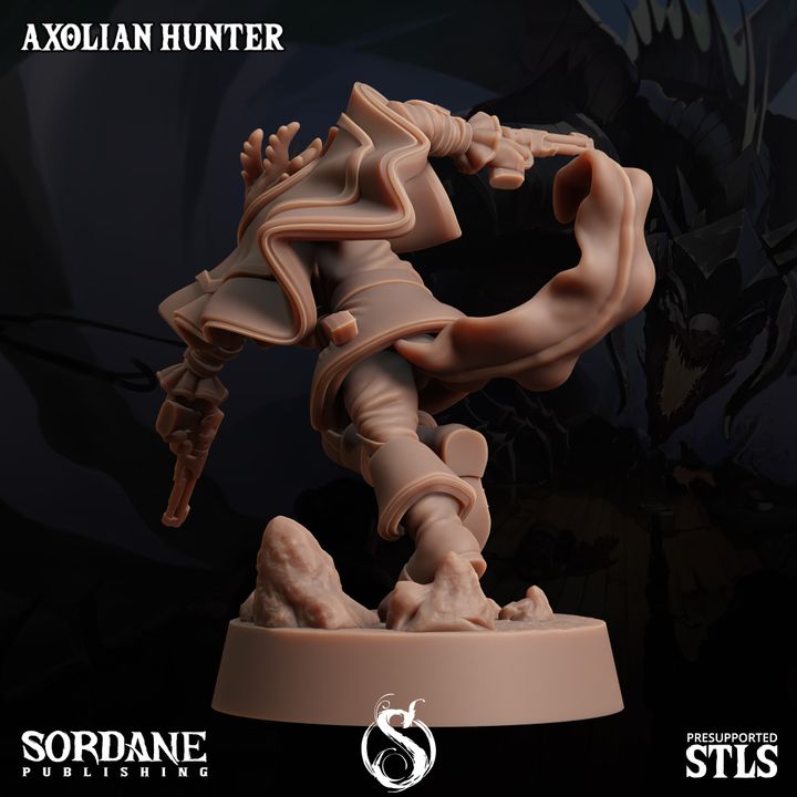Axolian Reptilian Hunter Ranger Scout | Medium | Sordane Publishing | D&D DnD Pathfinder Miniature