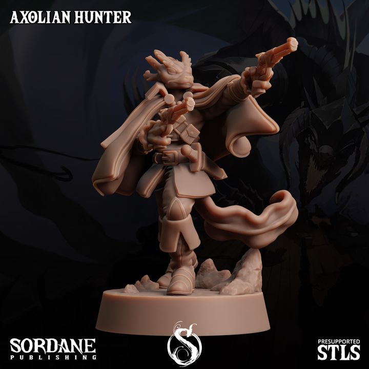 Axolian Reptilian Hunter Ranger Scout | Medium | Sordane Publishing | D&D DnD Pathfinder Miniature
