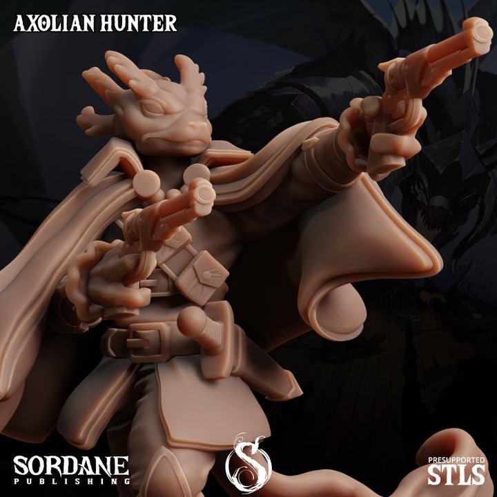 Axolian Reptilian Hunter Ranger Scout | Medium | Sordane Publishing | D&D DnD Pathfinder Miniature