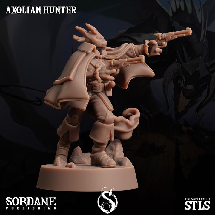 Axolian Reptilian Hunter Ranger Scout | Medium | Sordane Publishing | D&D DnD Pathfinder Miniature