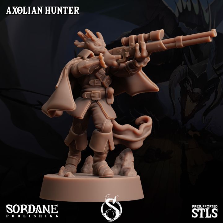 Axolian Reptilian Hunter Ranger Scout | Medium | Sordane Publishing | D&D DnD Pathfinder Miniature