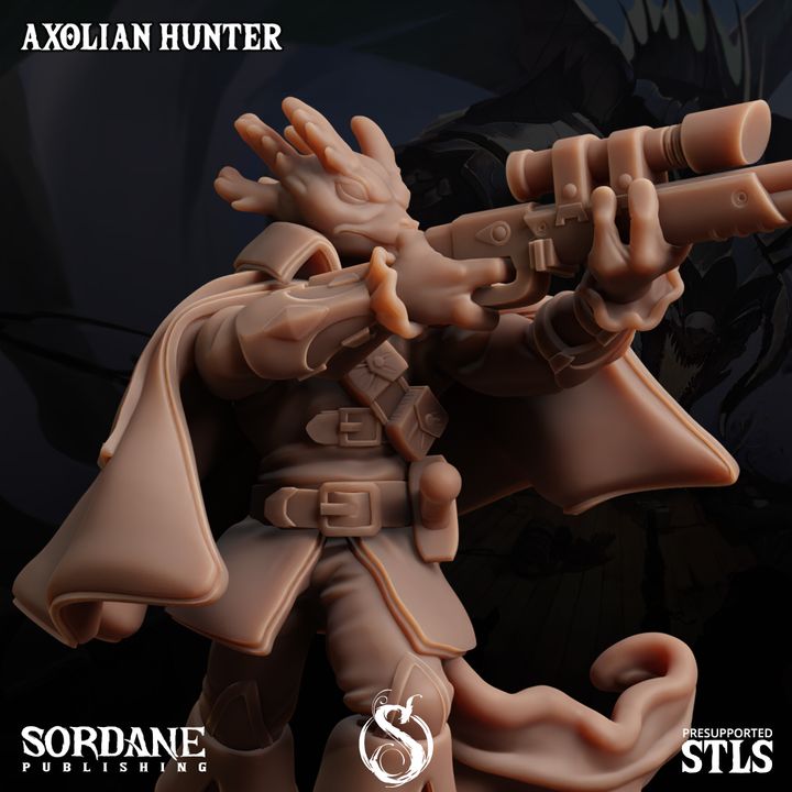 Axolian Reptilian Hunter Ranger Scout | Medium | Sordane Publishing | D&D DnD Pathfinder Miniature