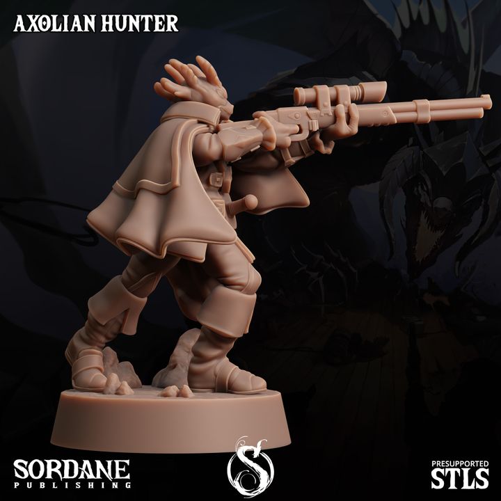 Axolian Reptilian Hunter Ranger Scout | Medium | Sordane Publishing | D&D DnD Pathfinder Miniature