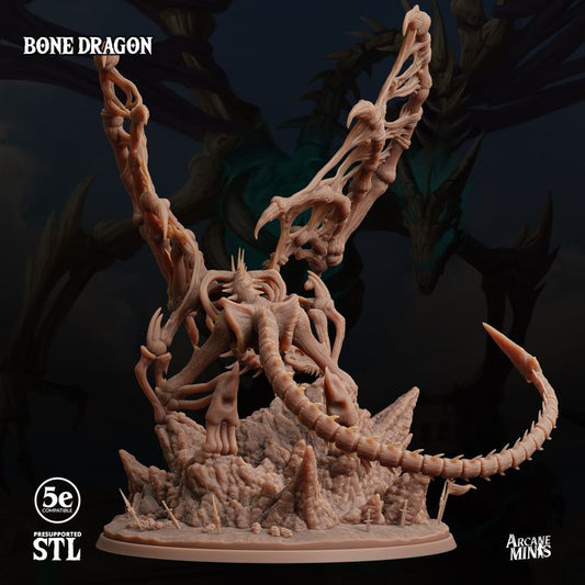 Bone Dragon - Perched (100mm Base)
