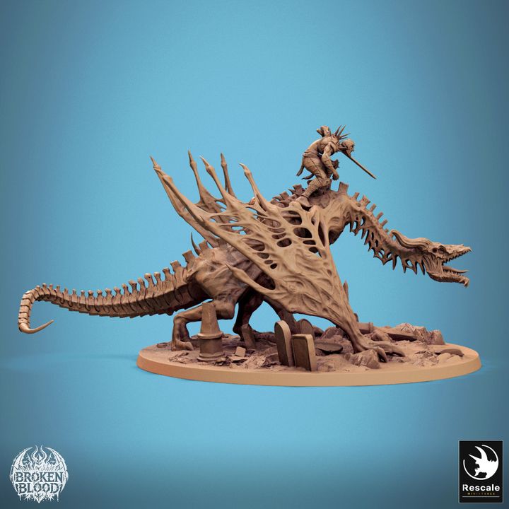 Wyvern Dragon Undead Mount | Colossal | Rescale Miniatures | D&D DnD Pathfinder Miniature
