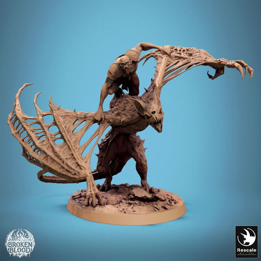 Dabeath Bat Attack - Mounted (75mm x 42 Base)