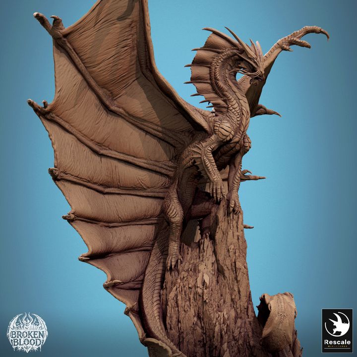 Legendary Metallic Gold Dragon - Prestige (100mm Base)