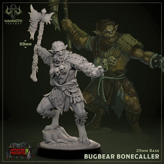 Bugbear Barbarian Goblinoid Bonecaller | Medium | Mammoth Factory | D&D DnD Pathfinder Miniature