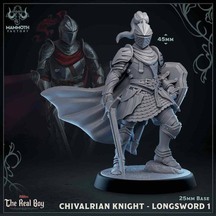 Knight Fighter Paladin Longsword | Medium | Mammoth Factory | D&D DnD Pathfinder Miniature