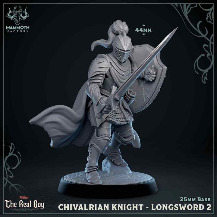 Knight Fighter Paladin Longsword | Medium | Mammoth Factory | D&D DnD Pathfinder Miniature