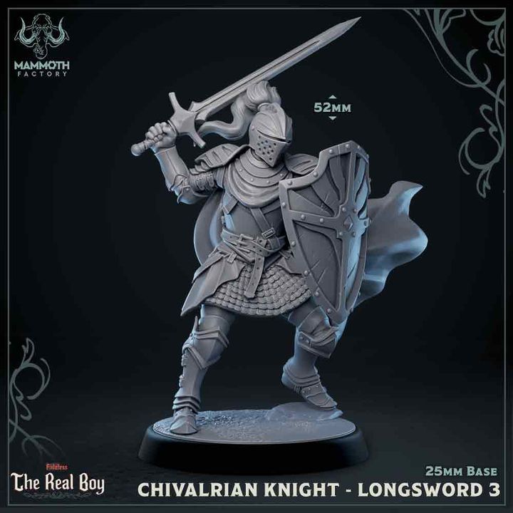 Knight Fighter Paladin Longsword | Medium | Mammoth Factory | D&D DnD Pathfinder Miniature