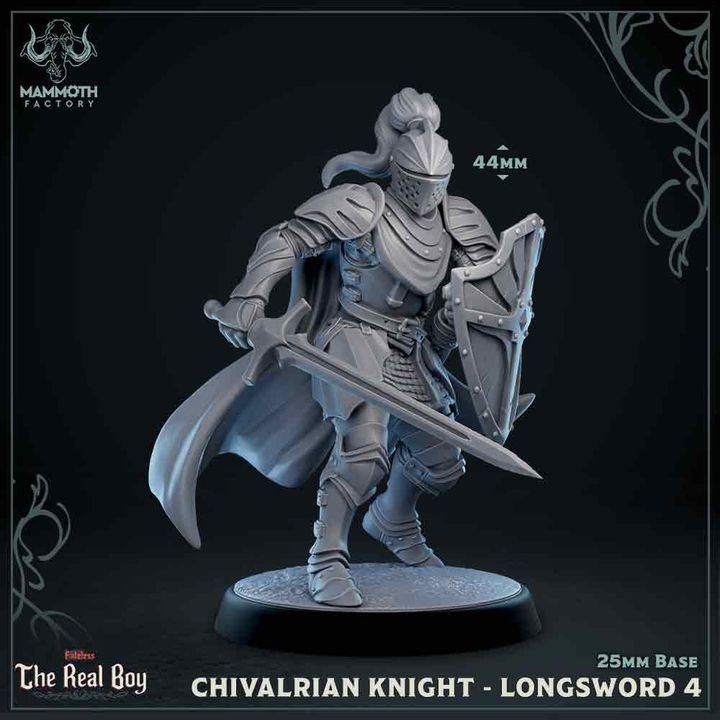 Knight Fighter Paladin Longsword | Medium | Mammoth Factory | D&D DnD Pathfinder Miniature