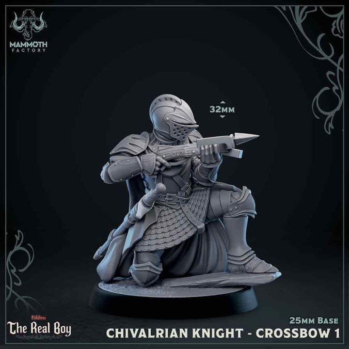 Armored Knights Crossbow Tactics | Medium | Mammoth Factory | D&D DnD Pathfinder Miniature