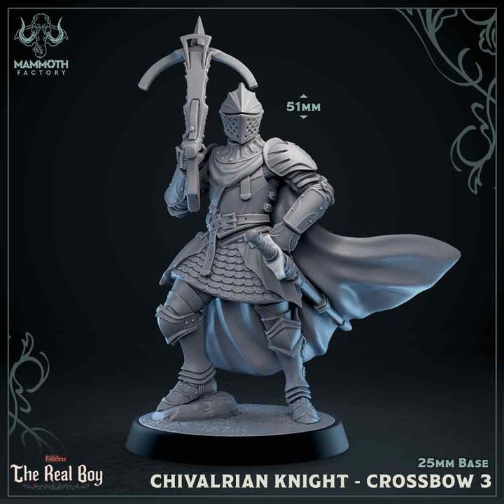 Armored Knights Crossbow Tactics | Medium | Mammoth Factory | D&D DnD Pathfinder Miniature