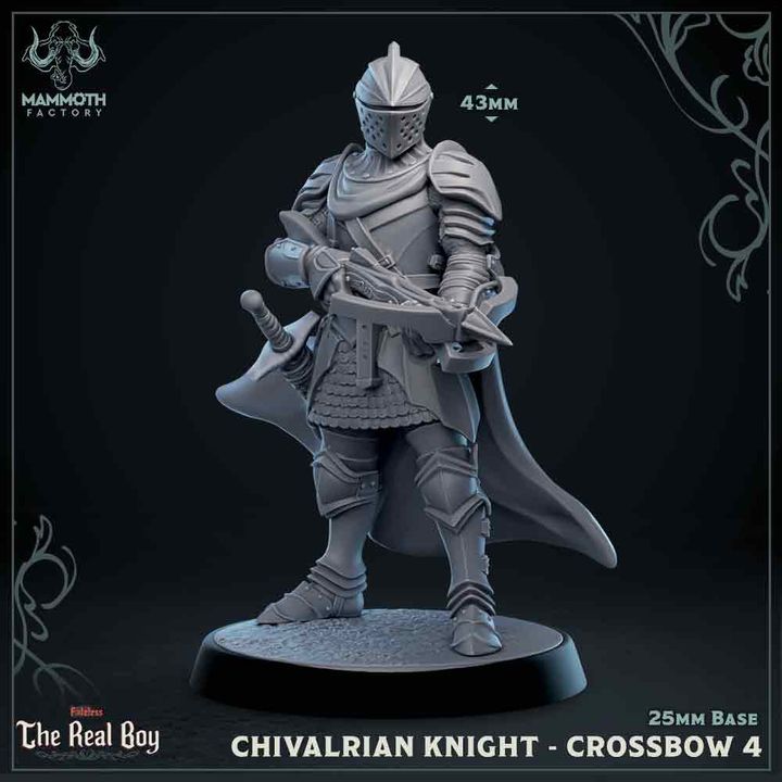 Armored Knights Crossbow Tactics | Medium | Mammoth Factory | D&D DnD Pathfinder Miniature