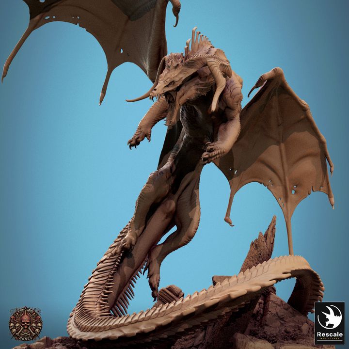 Dragon noir - Attaque (socle de 76 mm)