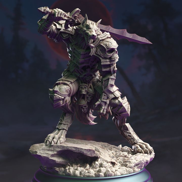 Werewolf Knight Lycanthrope Warrior Miniature | Medium | DM Stash | D&D DnD Pathfinder Miniature