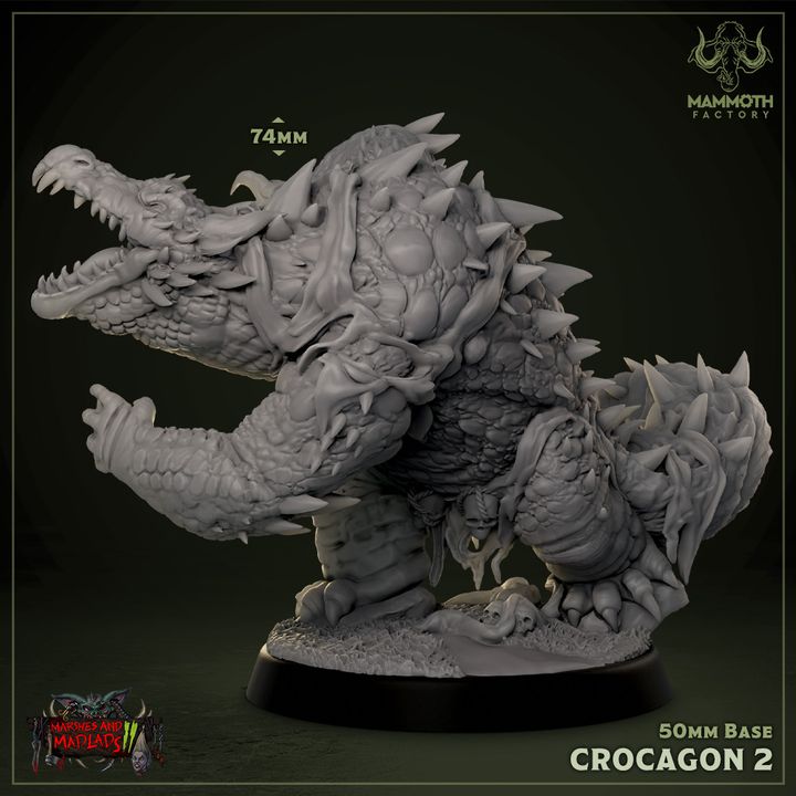 Crocodile Ogre Monstrosity Miniature | Large | Mammoth Factory | D&D DnD Pathfinder Miniature