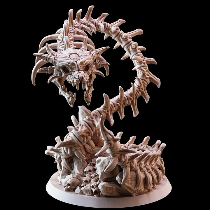 Bone Naga - Coiled (50mm Base)
