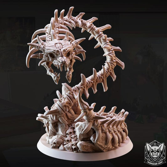 Bone Naga - Coiled (50mm Base)