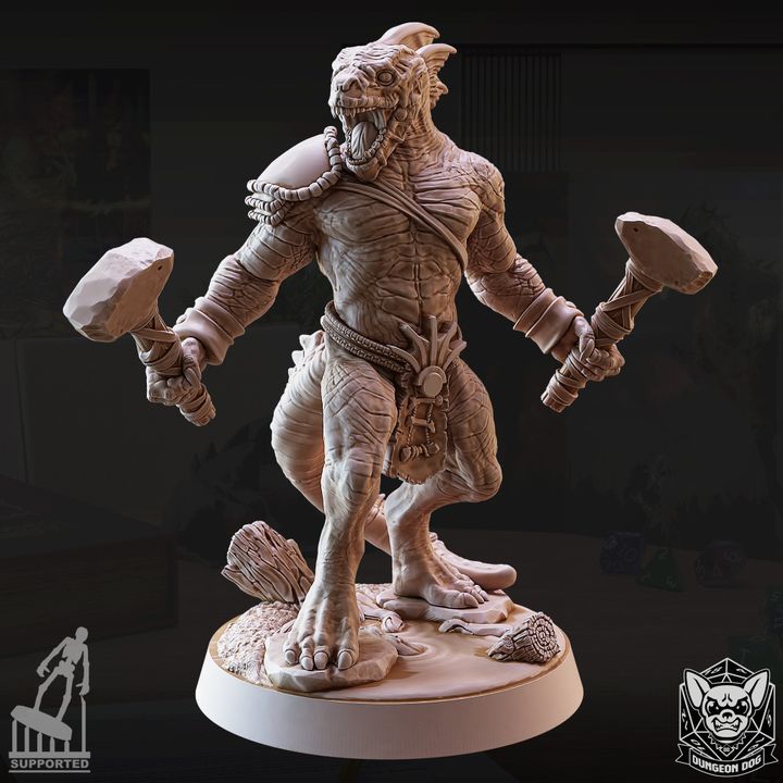 Lizardfolk Warrior - Hammer (25mm Base)