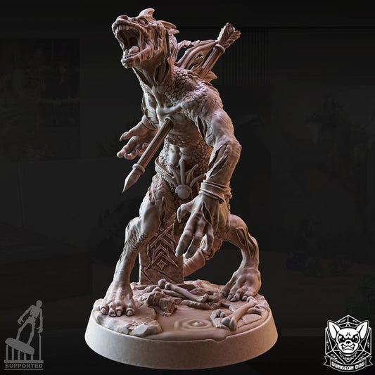 Lizard Zombie - Roaring (25mm Base)