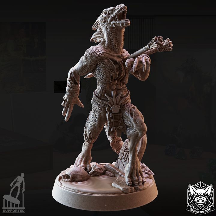 Lizard Zombie - Roaring (25mm Base)