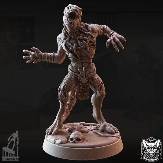 Lizard Zombie - Rising (25mm Base)
