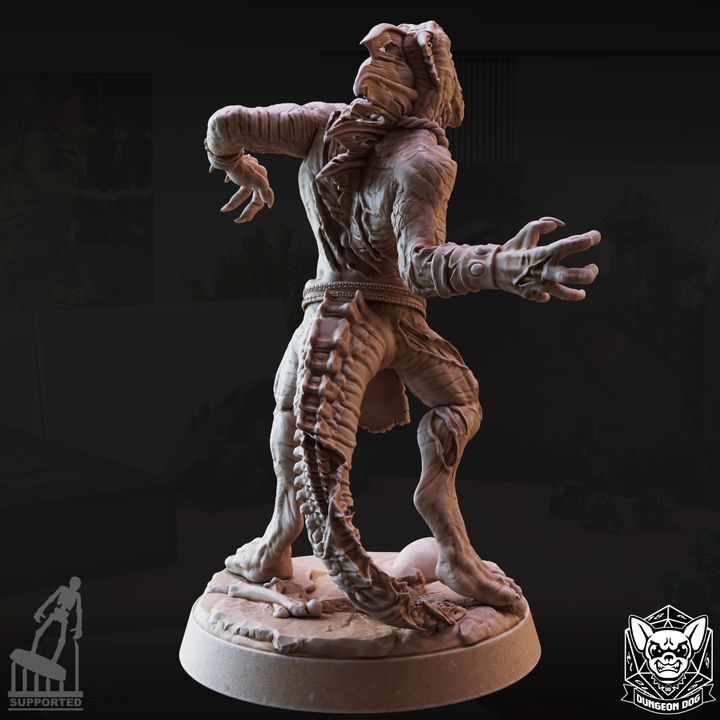 Lizard Zombie - Rising (25mm Base)