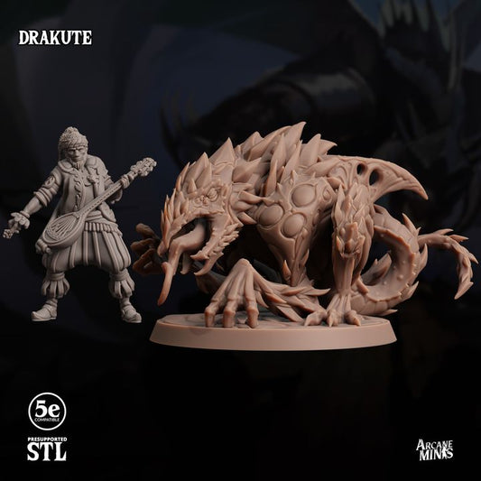 Drakute Fantasy Beast Monster Figure | Large | Sordane Publishing | D&D DnD Pathfinder Miniature