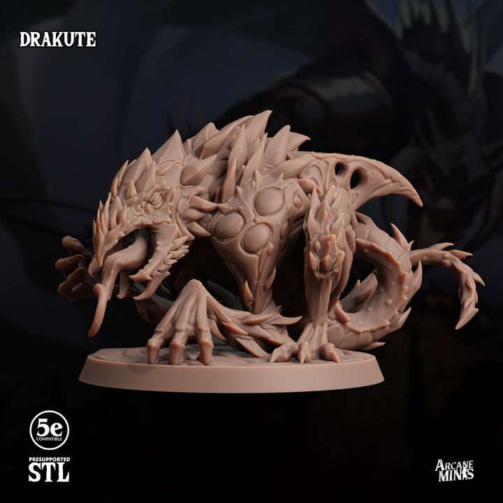 Drakute Fantasy Beast Monster Figure | Large | Sordane Publishing | D&D DnD Pathfinder Miniature