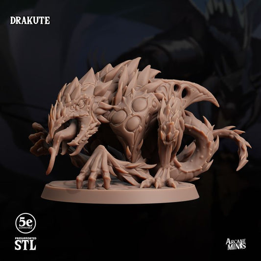 Drakute Fantasy Beast Monster Figure | Large | Sordane Publishing | D&D DnD Pathfinder Miniature