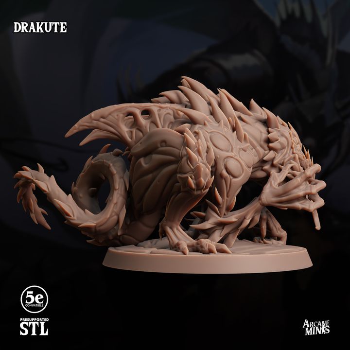 Drakute Fantasy Beast Monster Figure | Large | Sordane Publishing | D&D DnD Pathfinder Miniature