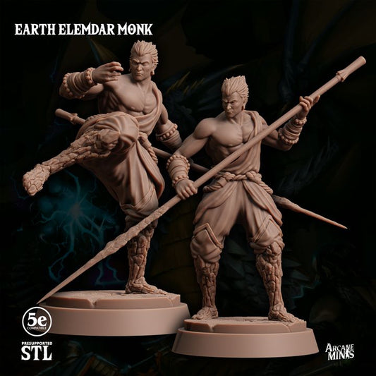 Earth Elemdar Monk - Strike (25mm Base)