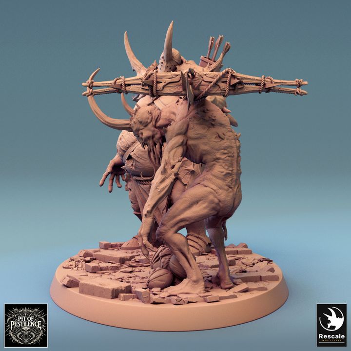 Collection Gnoll Executioner Demon Warrior | Large | Rescale Miniatures | D&D DnD Pathfinder Miniature