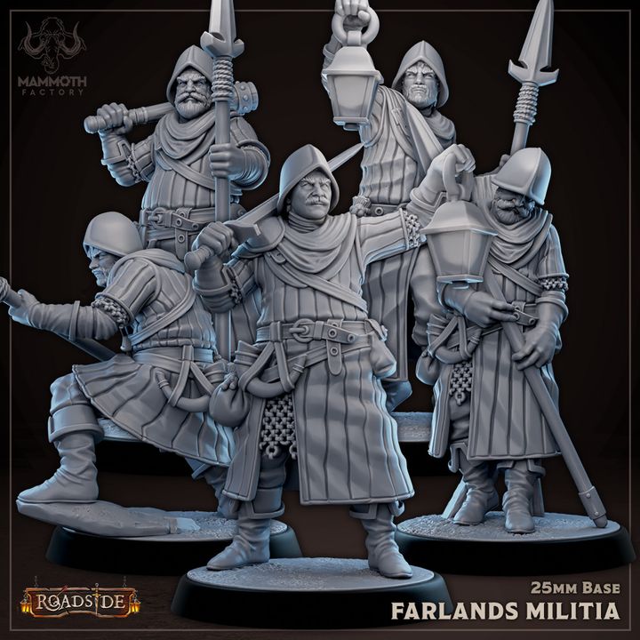 Human Fighter Militia Set | Medium | Mammoth Factory | D&D DnD Pathfinder Miniature