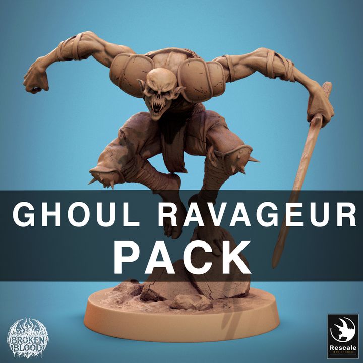 Collection Ghoul Ravager Undead Monster | Medium | Rescale Miniatures | D&D DnD Pathfinder Miniature