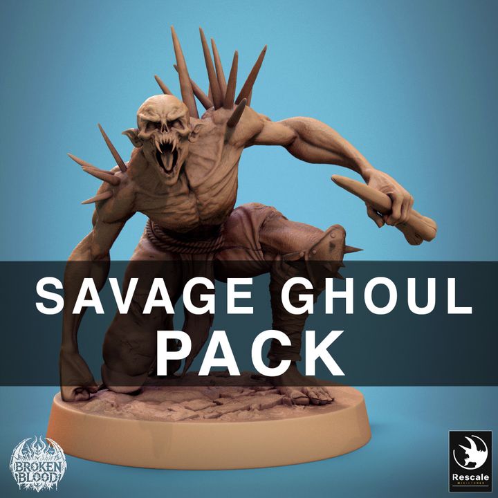 Collection Savage Undead Ghoul Miniature | Medium | Rescale Miniatures | D&D DnD Pathfinder Miniature