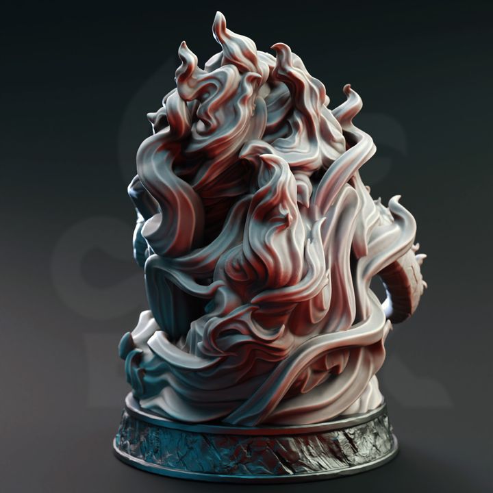 Giant Flaming Infernal Skull Demon | Large | DM Stash | D&D DnD Pathfinder Miniature