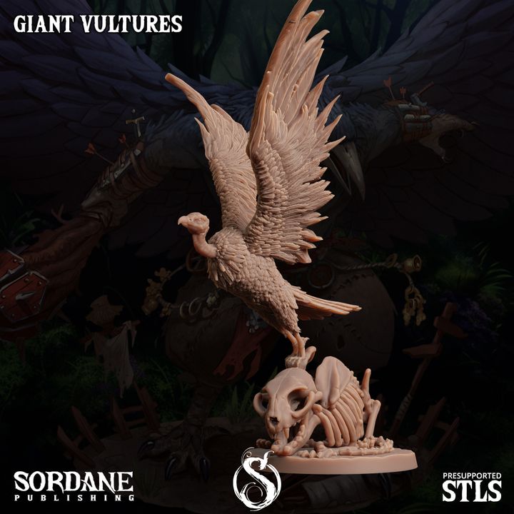 Giant Vulture Figure Beasts Large Sordane | D&D DnD Pathfinder Miniature
