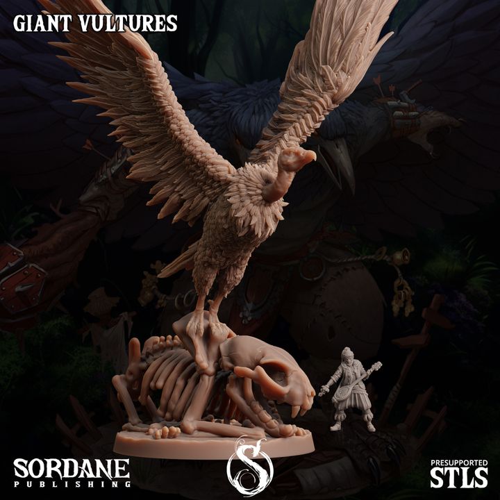 Giant Vulture Figure Beasts Large Sordane | D&D DnD Pathfinder Miniature