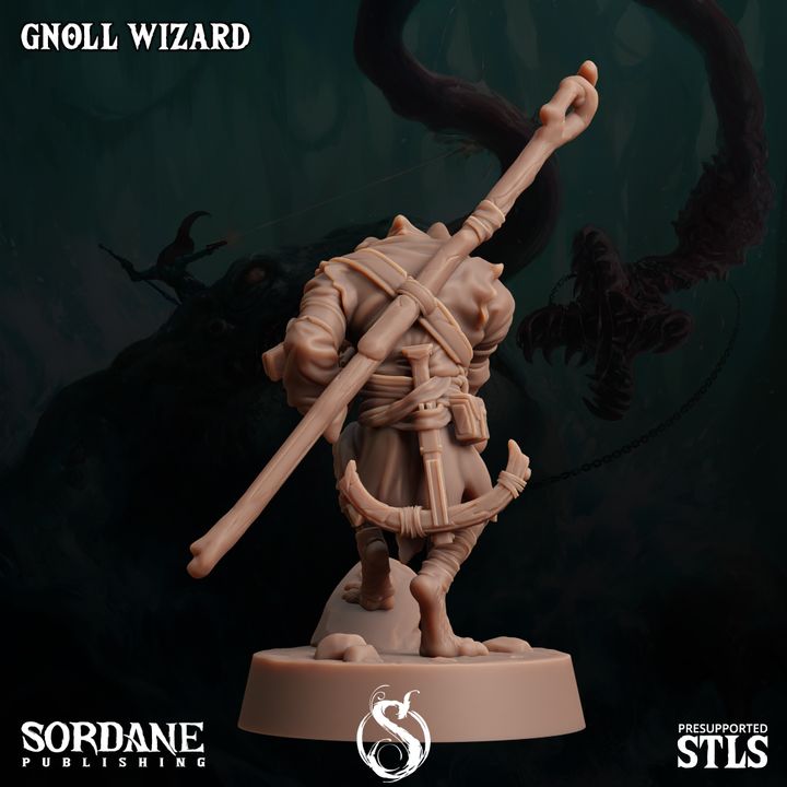 Gnoll Wizard Spellcaster Miniature | Medium | Sordane Publishing | D&D DnD Pathfinder