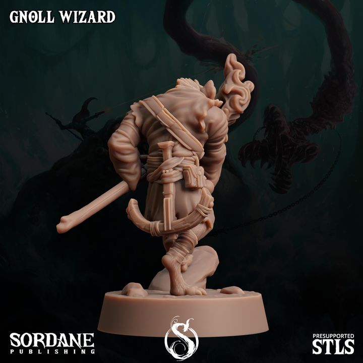 Gnoll Wizard Spellcaster Miniature | Medium | Sordane Publishing | D&D DnD Pathfinder
