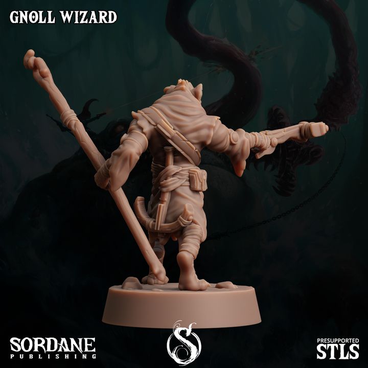 Gnoll Wizard Spellcaster Miniature | Medium | Sordane Publishing | D&D DnD Pathfinder